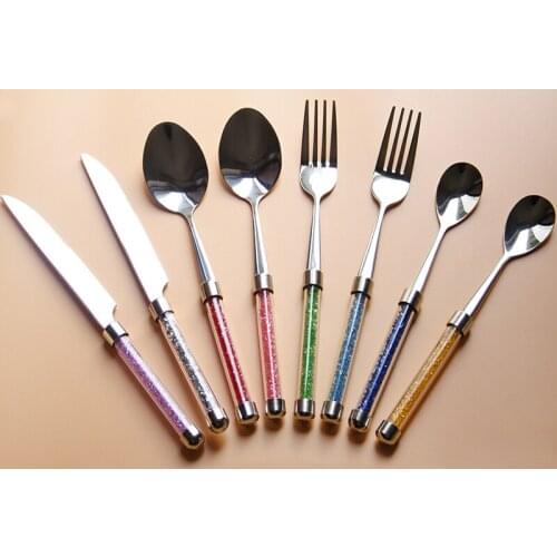 Stainless Steel Dinnerwar Set Cutlery Knives Forks Spoons Western Kitchen Dinnerware Stainless Steel Home Party Tableware Set