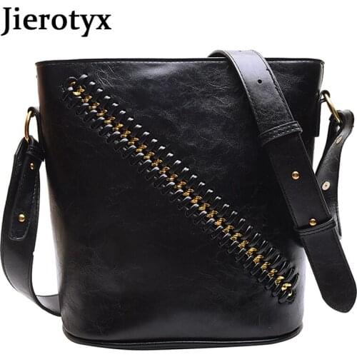 JIEROTYX Leather PU Crossbody Bags For Women Solid Casual Shoulder Bags Luxury Brand Vintage Purse Soft Messenger Bag Femme 2020