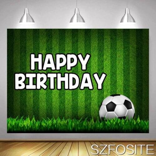 Passion Football Field Happy Soccer Sports Juvenile Birthday Backdrop Boy Party Table Decoration Photograph Kid Vinyl Background