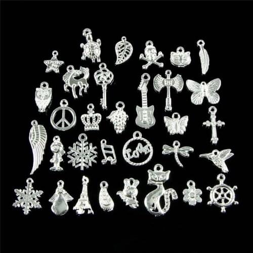 Vintage Charms Beads Handmade DIY Wholesale Retro 50pcs Bulk Lots Mix Charm Pendants Jewelry DIY Handmade Accessories Hot Sale