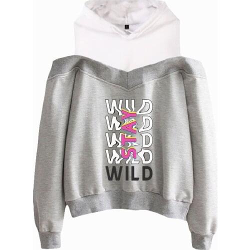 WAWNI Ben Azelart Off Shoulder Hoodies Sweatshirt Harajuku Sexy Women Casual Pullover Loose Hoodie Sweatshirts Unique Tops 2021