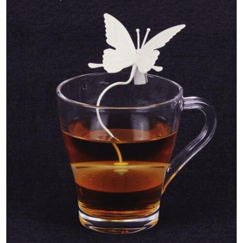 1pc Tea Infusers Cute Butterfly Tea Bags Strainers Filter Tea Infuser Silicone Tea Bags Tea Tools Fun Cartoon Tea Accessories