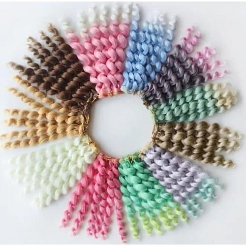 1piece BJD Doll Accessories 20*100cm High Temperature Fiber Screw Curly Hair Extensions for 1/3 1/4 1/6 1/12 Dolls DIY Hair Wigs