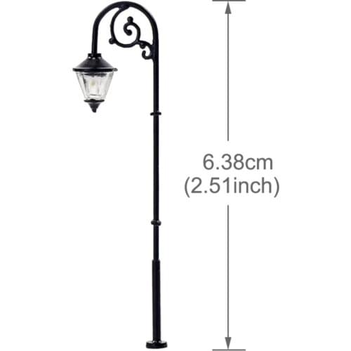 LYM57 10pcs Model Train 1:87 Single Head Street Lights HO Scale Lamp Post LEDs NEW Miniature Warm White