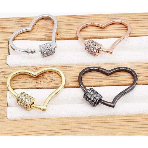 25mm 2pcs/lot Womens High Quality CZ-inlaid Heart Pearl Bracelet Buckle, necklace buckle, sweater chain connection buckle