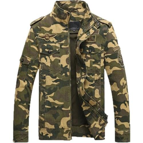 4XL Large Size Men Camouflage US Army Tactical Jacket Tops Male Spring Autumn Outdoor Training Camping Pilot Coat Windbreaker