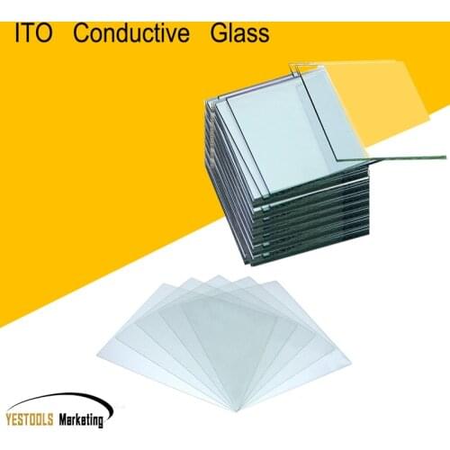 50x40x1.1mm 50pcs Lab Transparent Conductive Glass Indium Tin Oxide ITO Glass Coated Glass