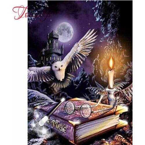 5D peintures diamant bricolage château aigle | Toute perceuse ronde, mosaïque Vevet, toile, Kits de paysage artistique, broderie