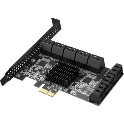 NEW-PCIE SATA Expansion Card PCIE 1X to 16-Port SATA3.0 6Gbps SATA Multi-Port Hard Disk Adapter Riser Card for PC Computer