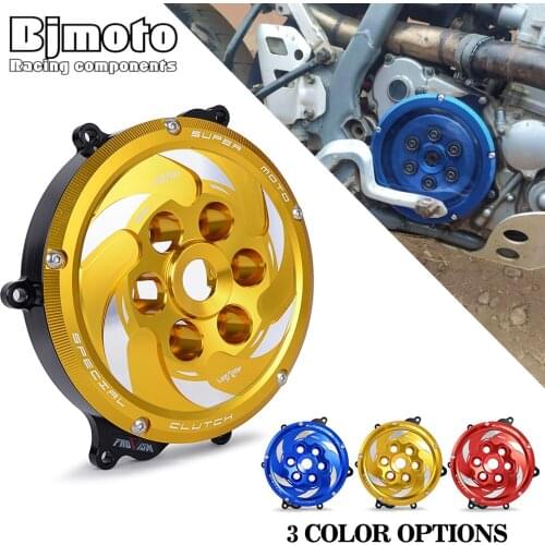 Accessories Moto CNC Racing Clear Clutch Cover & Spring Retainer R For SUZUKI DR-Z 400E 400 400S 2000-2020 DR-Z 400SM 2005-2020