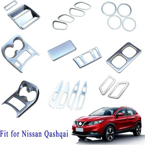 Accessories Fit For Nissan Qashqai J11 2014-2018 2019 Chrome Dashboard Panel Air Condition Window Switch Trumpet Cover Trim