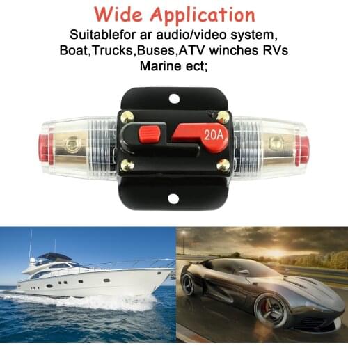 100A 50A 60A 80A 150A 12V 24 Car Truck Audio Amplifier Circuit Breaker Fuse Holder AGU Style Stereo Amplifier Refit Fuse Adapter