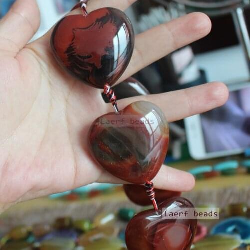 7pcs ,40-42X42-44mm Natural Dream Agates Heart Shape Loose Beads , For DIY Jewelry Making, pendant,necklace