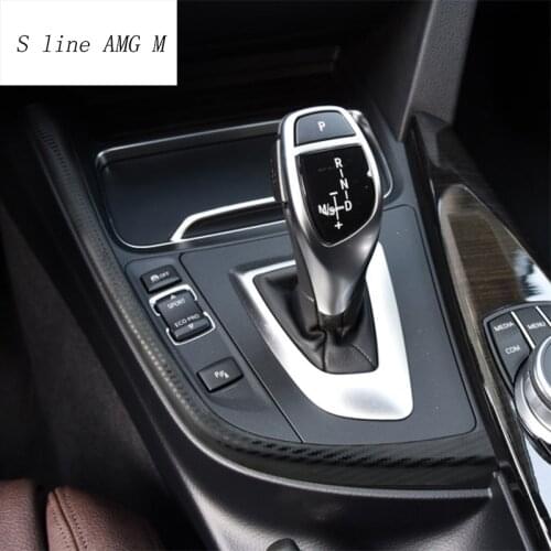 For BMW 3 series F30 F32 F34 gt Carbon Fiber Interior Accessories Control Gear Shift panel decorative strip covers Stickers trim