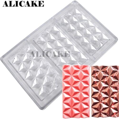 3 Cavity Polycarbonate Chocolate Mould Forms Tray Chocolate Bar Molds Cake Decoration Bakery Baking Pastry Tools Dropshipping