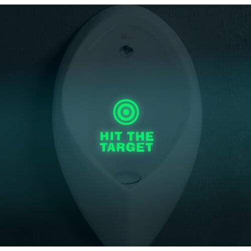 HIT THE TARGET Toilet Stickers Waterproof Luminous Wallpaper Toilet Seat Stickers Reminder Home Decoration DIY Art Decals