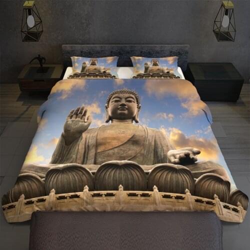 Indian buddha duvet cover queen 220x240cm Luxury gold Printed bedding set for bedroom sets bed linen Bed cover set Home Decor