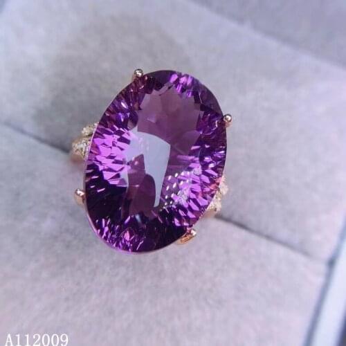 KJJEAXCMY fine jewelry 925 sterling silver inlaid natural amethyst ring trendy atmosphere ladies adjustable ring support test