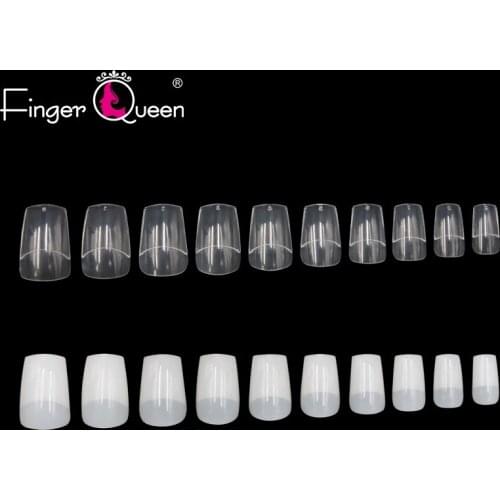 Fingerqueen 500pcs French False Acrylic Nail Tips Half Cover Tips Coffin Fake Nails UV Gel Manicure Fake Nail Tips FQ-230