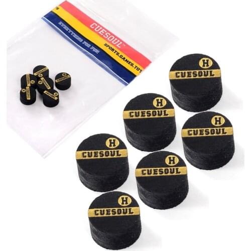 CUESOUL 6pcs/set S-M-H 10mm Size Billiard Cue Tip 6 Layer Baked Pig Leather Snooker Pool Cue Tip