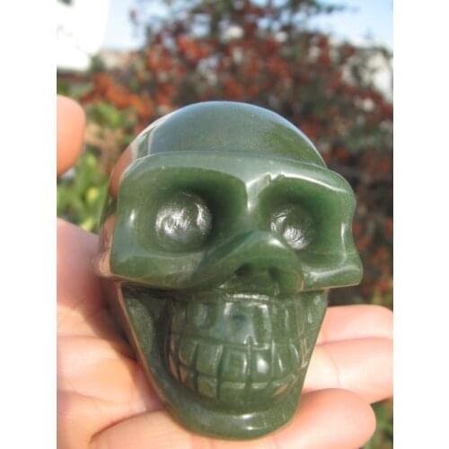 203g Natural green dong ling. quartz crystal skulls to heal A1