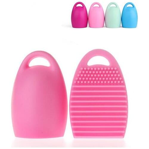 New Arrive Silicone Brush Egg Cleaning Cosmetic Makeup Brush Cleanser Make up Brush Cleaner Clean Scrubber Tool with hanger
