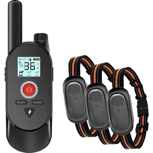 Dog training electric dog training collar pet remote control waterproof rechargeable with LCD display, with voice settings, suit