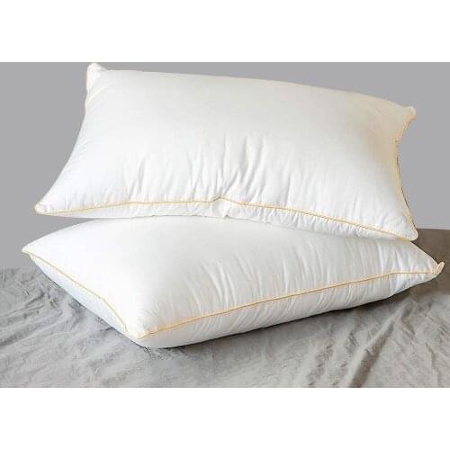 Bed Pillows Goose Feather Down Filling Pillows for Sleeping Neck Protection Down-Proof 100% Cotton Shell P02