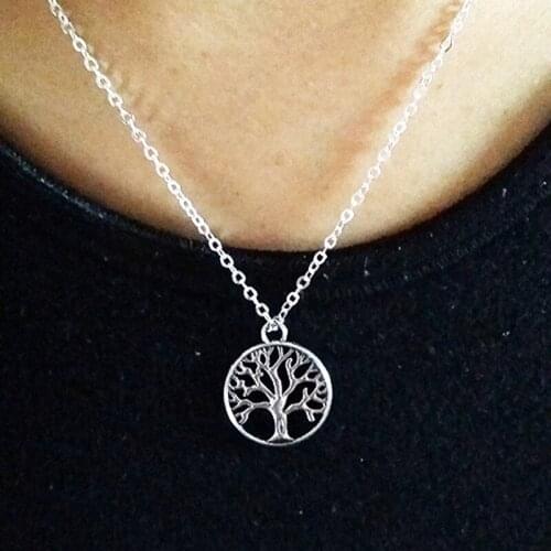 Simple tree of life pendant necklace eco-friendly alloy gold and silver color delicate jewelry bohemian necklaces for women