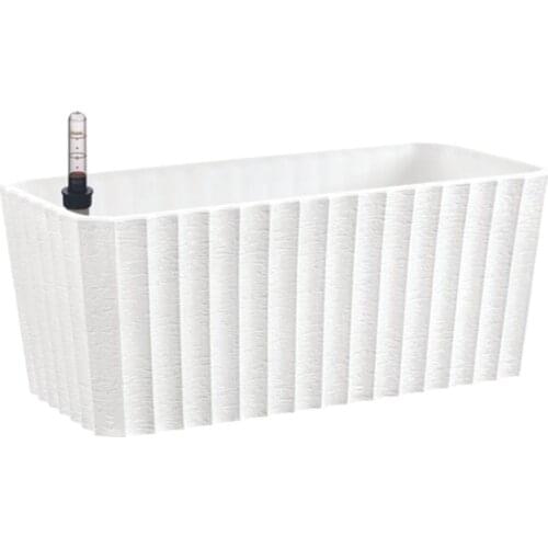 SELF WATERING PLANTER PLASTIC RECTANGULAR PLANT POT MODERN DECORATIVE FLOWER POT