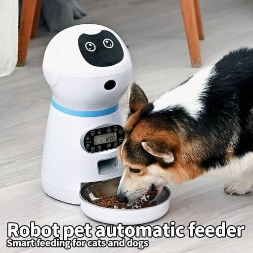 Stainless steel pan robot automatic pet feeder for cats and dogs