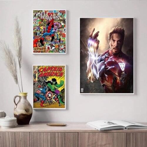 Marvel Avengers Movie Canvas Painting Wall Art Superhero Iron Man Captain America Posters and Prints Pictures for Home Decor