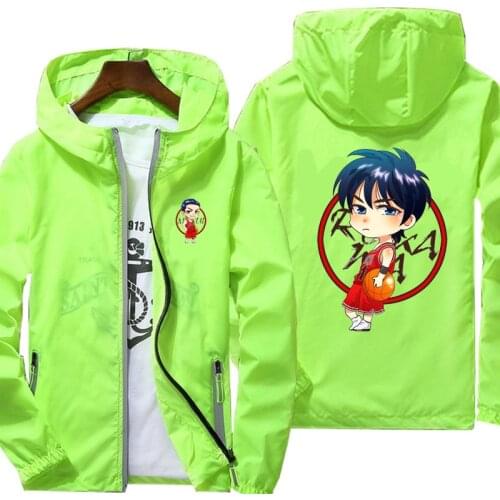 SLAM DUNK Jacket women Autumn reflective zipper Windbreaker waterproof Jackets men street Hooded thin Coats