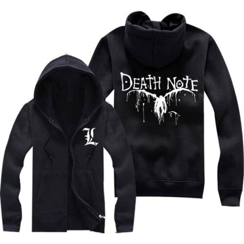 Death Note Hoodie Autumn Winter Men Jacket Coat Fashion Anime Cosplay Zipper Hooded Sweatshirt