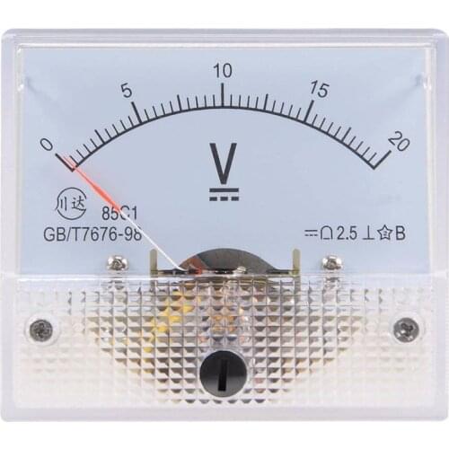 Pointer DC voltmeter DC 0-20V 5V 10V 15V 20V 30V 50V 100V150V 250V 300V 500V Analog Volt Voltage Panel Meter Voltmeter 85C1