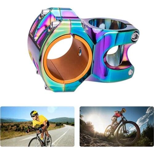 Bike Stem Bicycle Bar Short Riser Colorful Hollow Aluminum Alloy Mountain Handlebar Stem Riser Fixed Bike Bar Stem Comfortable