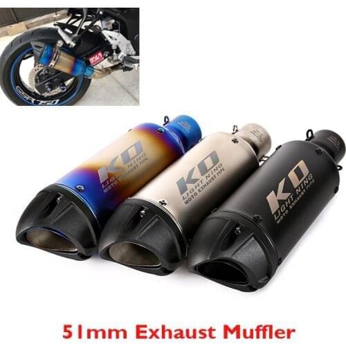 Motorcycle Exhaust System Muffler Escape Silencer Baffle Tips Pipe for Universal 38-51mm Dirt Bike