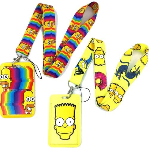 Funny and cute cartoon characters Key lanyard Car KeyChain ID Card Pass Gym Mobile Phone Badge Kids Key Ring Holder Jewelry
