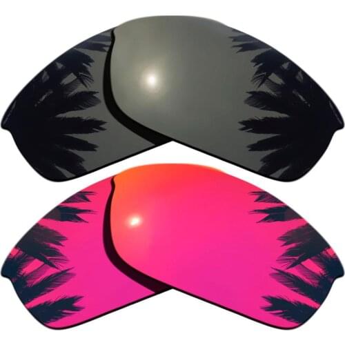 Black & Midnight Sun Mirrored Polarized Replacement Lenses for Flak Jacket Frame 100% UVA & UVB