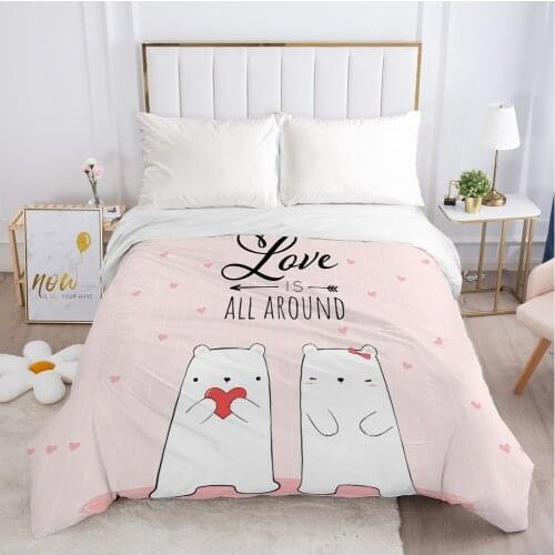 1pc Children Duvet cover Quilt/Blanket/Comfortable Case 140x200 200*200 Size cartoon Bedding for children kids baby Pink bear