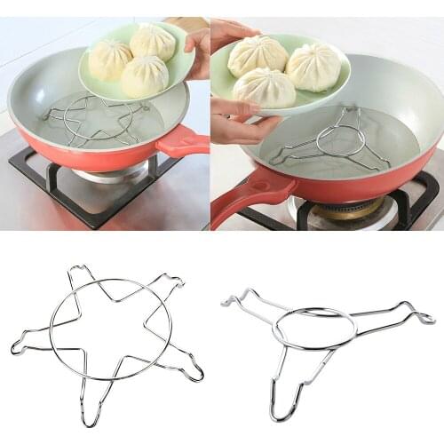 1pc Stainless Steel Steaming Rack Kitchen Multi-function Steamed Bread Clip insulation Rack Dish Plate Rack Cookware Tools