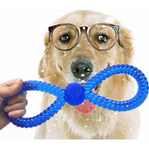 1Pcs Puppy Pet Dog Toy 8-shaped Twist Rubber Resistance To Bite Teeth Cleaning Chew Training Toys Pet Supplies Puppy Dogs 2019