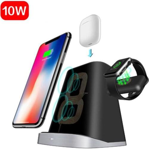 3 in 1 Wireless Charger Stand For iPhone 12Pro 11 Pro XS Max XR Apple Watch 5 3 2 4 Airpods 2 Pro Wireless Charging Dock Station