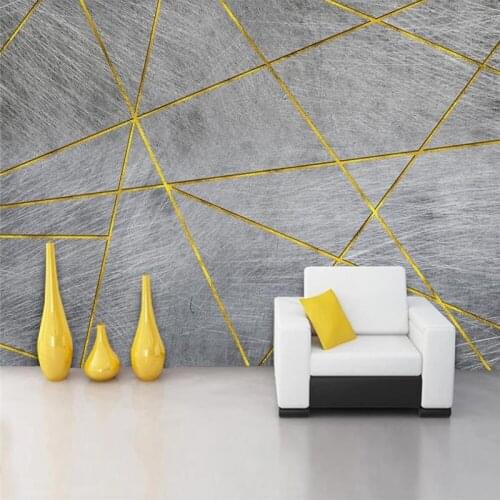 Custom 3D/5D/8D wallpaper mural simple retro abstract geometric gold living room background wall decoration mural