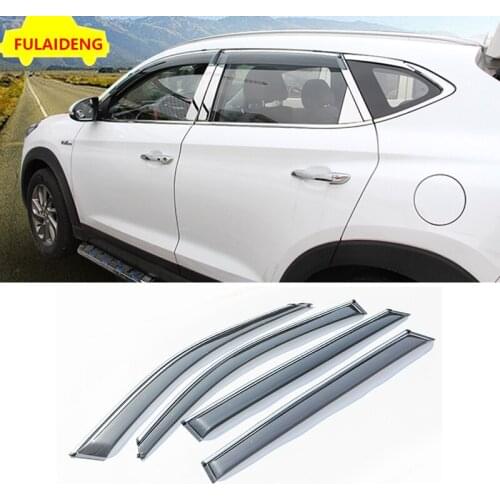 4pcs For Hyundai Tucson 2015-2021 Sun Rain Wind Smoke Window Visor Vent Door Visors Car Styling Accessories