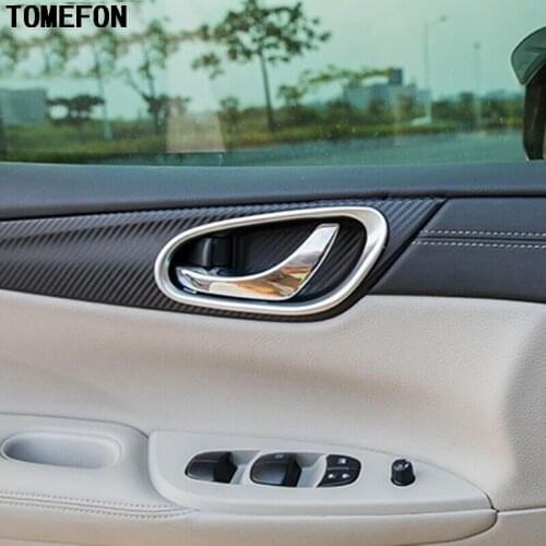 4Pcs For Nissan Tiida Pulsar C13 2014 2015 2016 ABS Chrome Matte Interior Door Handle Bowl Protecting Cover Trim Car Styling