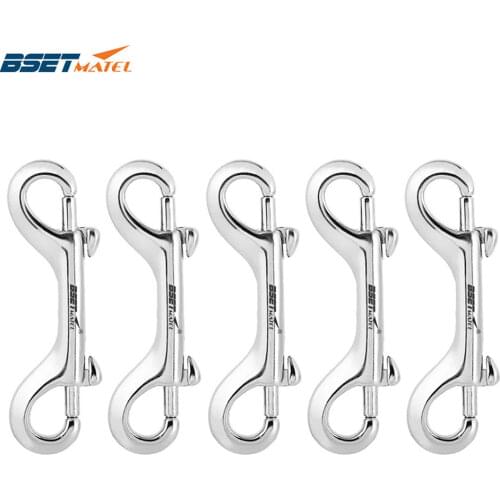 5PCS SS 316 Scuba Diving Clips Double Ended Bolt Snap Hook BCD Chioce Snap Bolt kit Quick Draw Pet Chains Trigger Boat