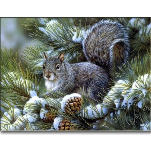 5d diamond embroidery point de croix diy diamond painting animal squirrel rhinestones embroidery mosaic painting cross stitch