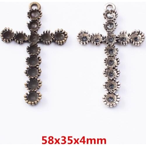 9 pieces of retro metal zinc alloy cross pendant for DIY handmade jewelry necklace making 7187