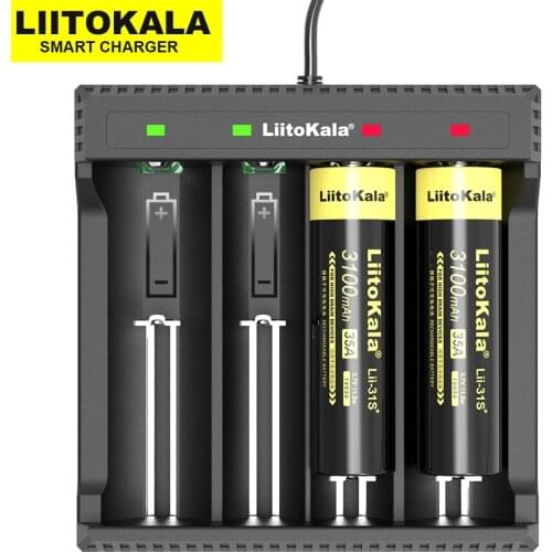 LiitoKala Lii-L4 Lii-500 Lii-PD2 18650 3.7V Rechargeable battery charger 10440 18490 16340 26650 21700 18650 batteries+5V plug